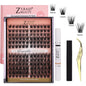 Split Single Fake Lash Set Synthetic Fiber Artificial Eyelashes Kit
