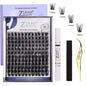 Split Single Fake Lash Set Synthetic Fiber Artificial Eyelashes Kit