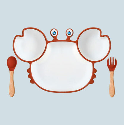 Silicone Baby Dishes for Children's Tableware Plate Non-slip Baby
