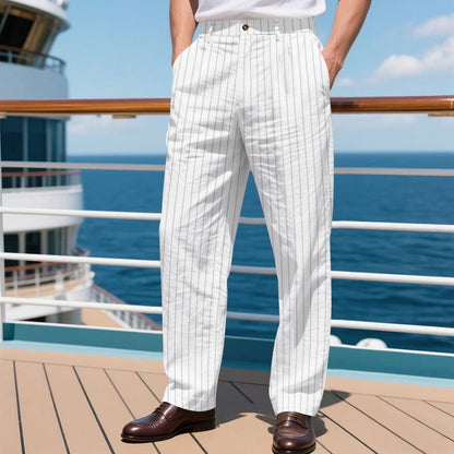 Simple Vertical Straight Men's Casual Pants