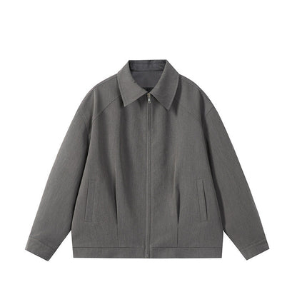 New Versatile Zipper Spring And Autumn Fashion Simple Jacket Coat Japanese Black