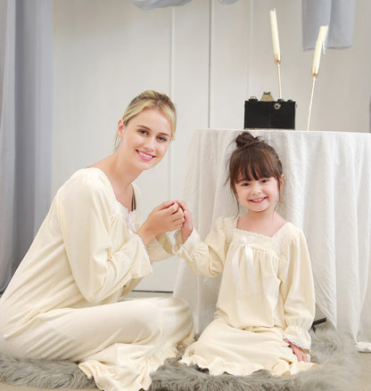 Mother daughter pajamas Warm Double-sided Velvet