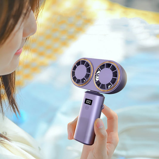 USB Handheld Mini Fan Foldable Portable Neck Hanging Fans 5 Speed USB