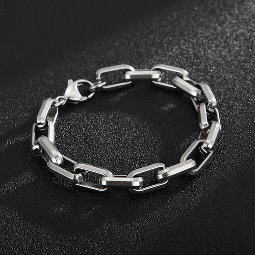 Men's Titanium Steel Bracelet Ins Niche Design Hip-hop Geometric