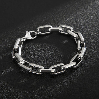 Men's Titanium Steel Bracelet Ins Niche Design Hip-hop Geometric