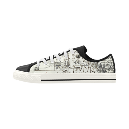 MAP AND SOME ILLUSTRATIONS Low Top Action Leather Men's Shoes