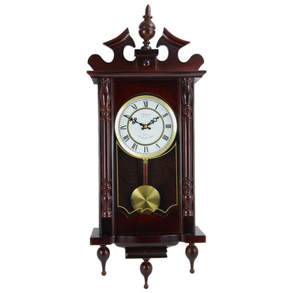 Bedford Clock Collection Classic 31 Inch Chiming Pendulum Wall Clock