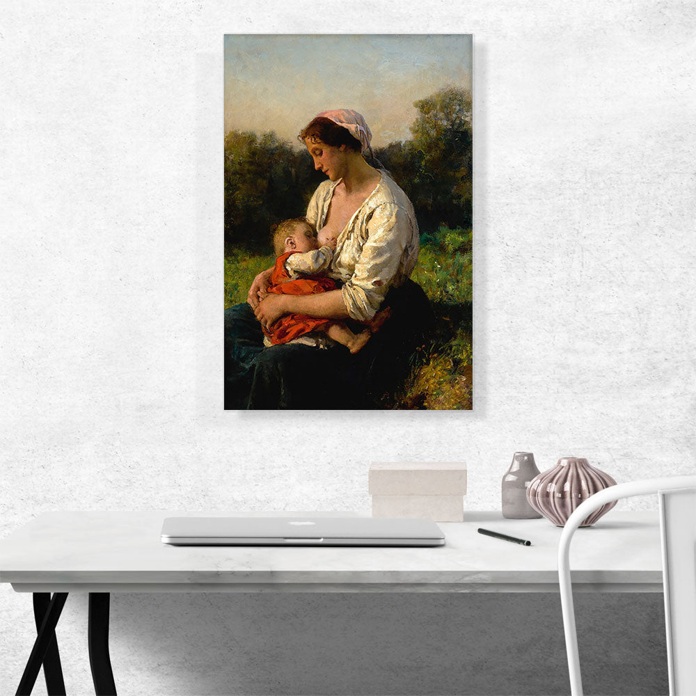 Young Mother Breastfeeding Her Child 1873