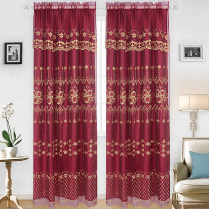 Holly - Embroidered Panel With Backing - Set of Two - Assorted Colors