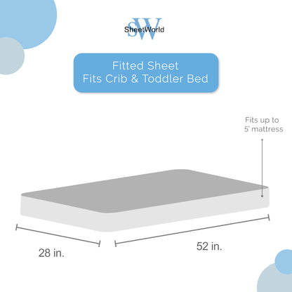 SheetWorld Fitted Crib Sheet - 100% Cotton Woven - Dark Grey Woven,