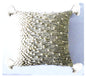 Throw Pillow Cover Beige Woven 20" X 20" with Insert