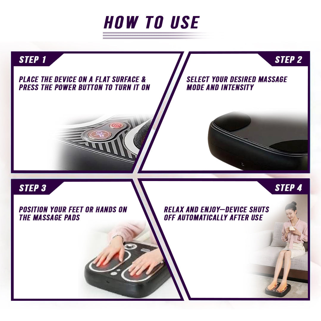 Stress & Pain Relief Foot Massager w/Heat- Deep Tissue, Circulation &