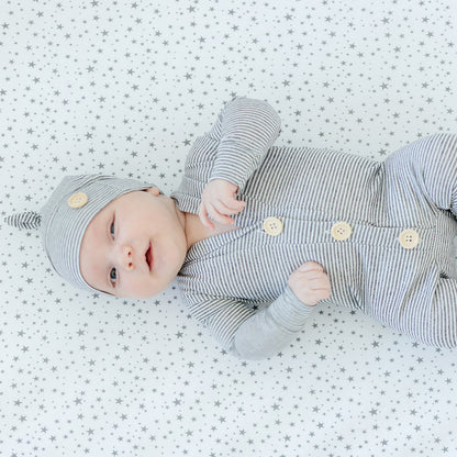 SheetWorld Fitted Crib Sheet - 100% Cotton Jersey - Gray Stars, Made