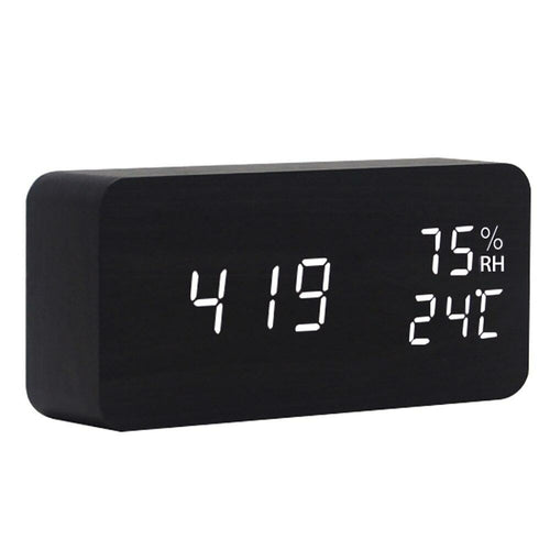 Wooden LED Digital Alarm Clock For Home Decoration
