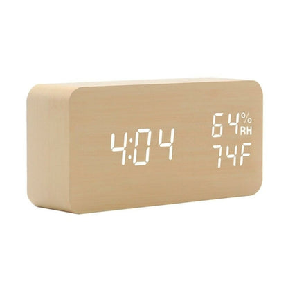 Wooden LED Digital Alarm Clock For Home Decoration