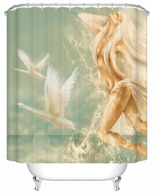 Divine Aqua Lady Shower Curtain