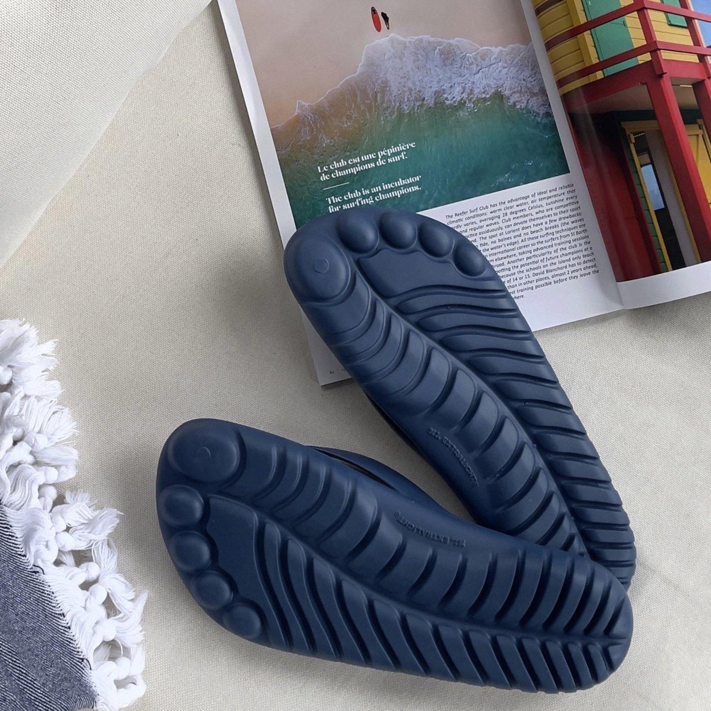 Navy Blue Flip-Flops + Drybag