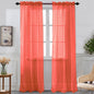 Nancy - Rod Pocket Sheer Panel - Set of Two - Assorted Colors