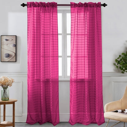 Nancy - Rod Pocket Sheer Panel - Set of Two - Assorted Colors