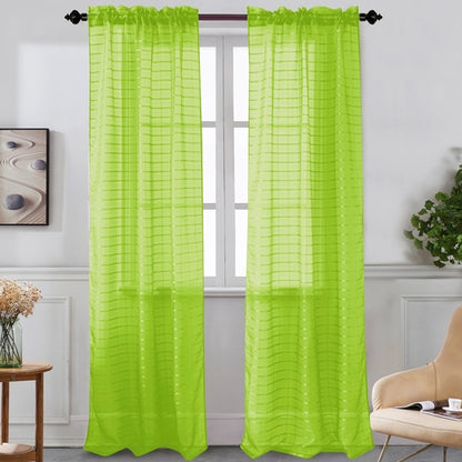 Nancy - Rod Pocket Sheer Panel - Set of Two - Assorted Colors