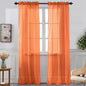 Nancy - Rod Pocket Sheer Panel - Set of Two - Assorted Colors