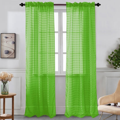 Nancy - Rod Pocket Sheer Panel - Set of Two - Assorted Colors