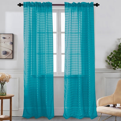 Nancy - Rod Pocket Sheer Panel - Set of Two - Assorted Colors