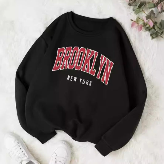 Printed Crew Neck Sweatshirt Women