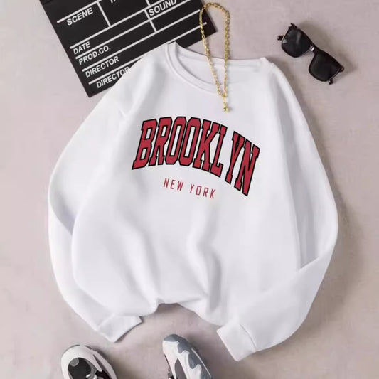 Printed Crew Neck Sweatshirt Women
