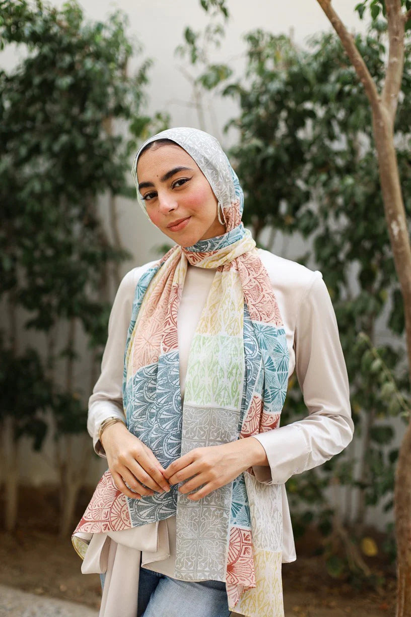 Satin Printed Hijab