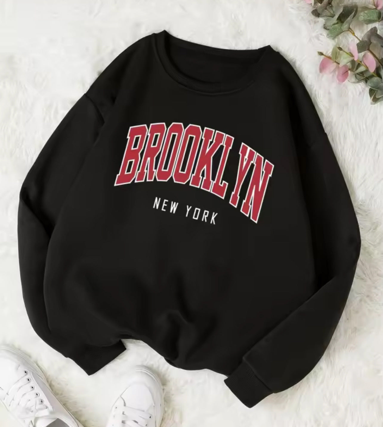 Printed Crew Neck Sweatshirt Women