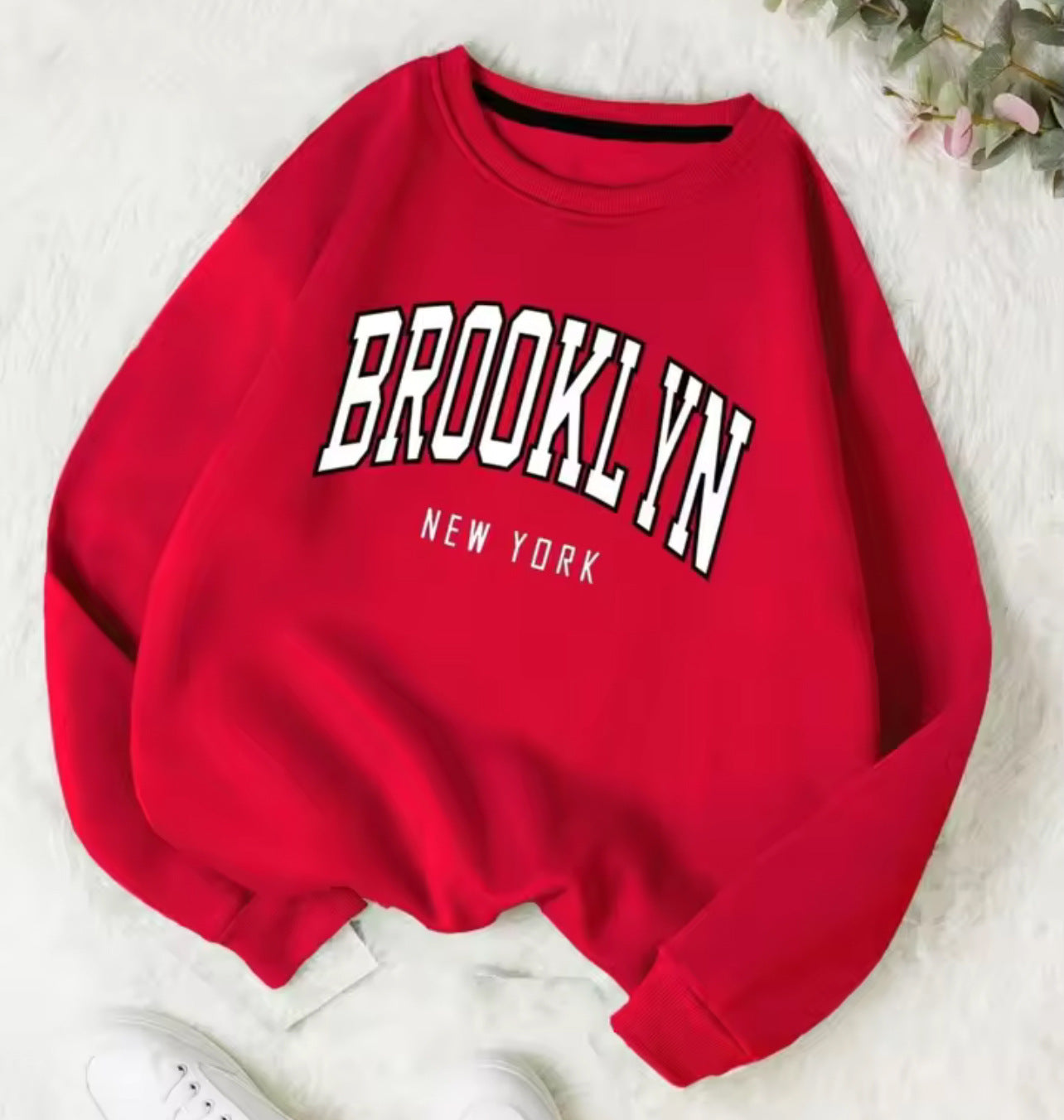 Printed Crew Neck Sweatshirt Women