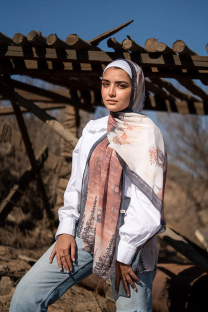 Satin Printed Hijab