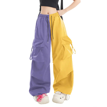 Retro Overalls Women Summer High Waist Straight Wide Leg Pants Loose
