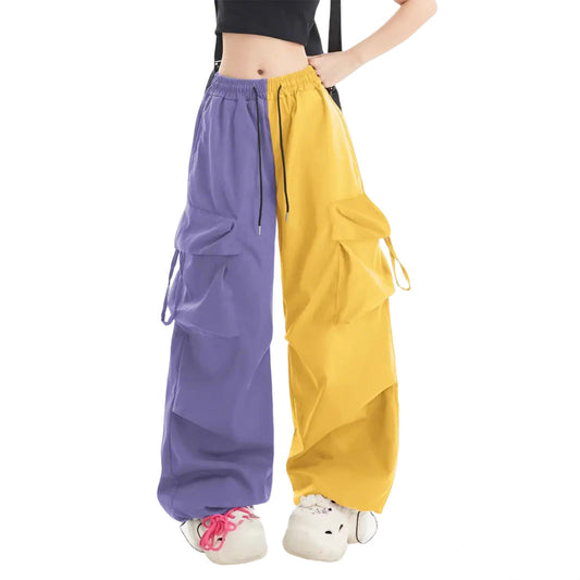 Retro Overalls Women Summer High Waist Straight Wide Leg Pants Loose