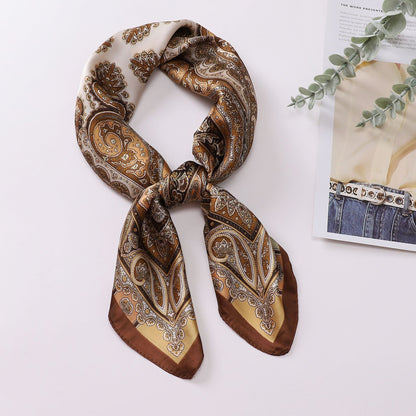 Printed Scarf Silk-like Fashion