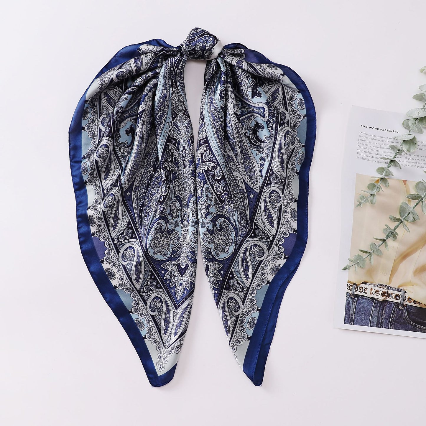 Printed Scarf Silk-like Fashion