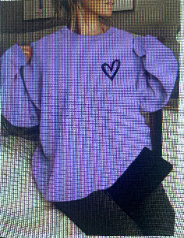 Heart Shape Printed Sweatshirt