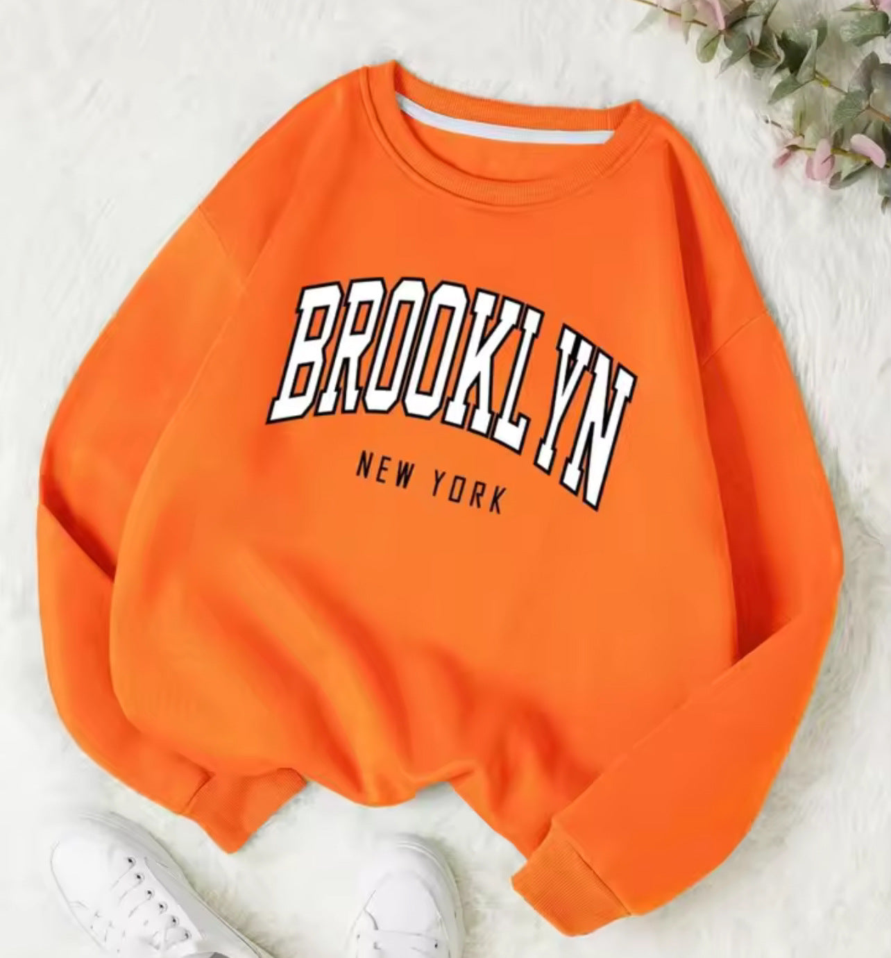 Printed Crew Neck Sweatshirt Women