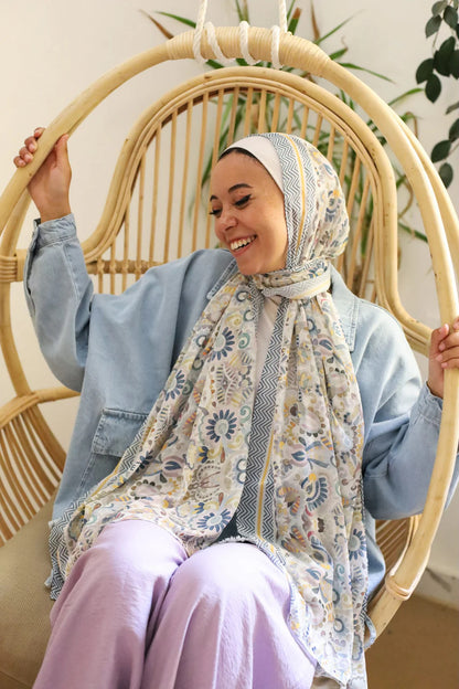 Satin Printed Hijab