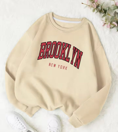 Printed Crew Neck Sweatshirt Women