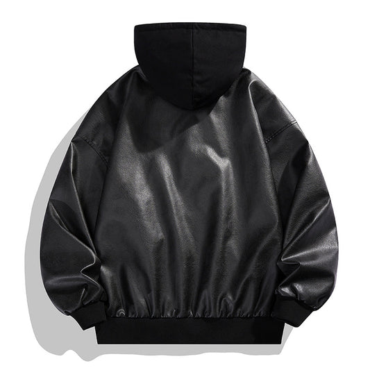 Two-piece High Street Cool Retro Leather Jacket For Men