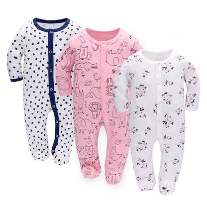 MiniSnug™ – Long Sleeve Baby Romper with Animal Print
