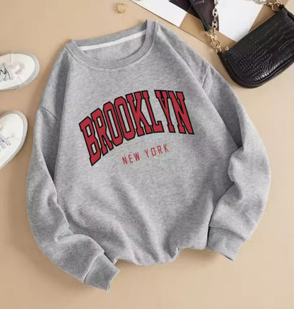 Printed Crew Neck Sweatshirt Women
