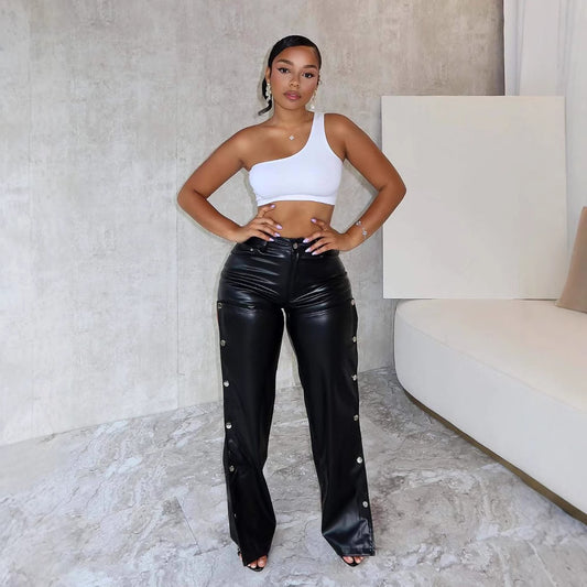 Sexy High Waist Leather Pants