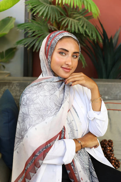 Satin Printed Hijab