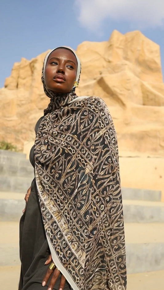 Satin Printed Hijab