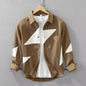 Color Contrast Patchwork Men's Long Sleeve Shirt