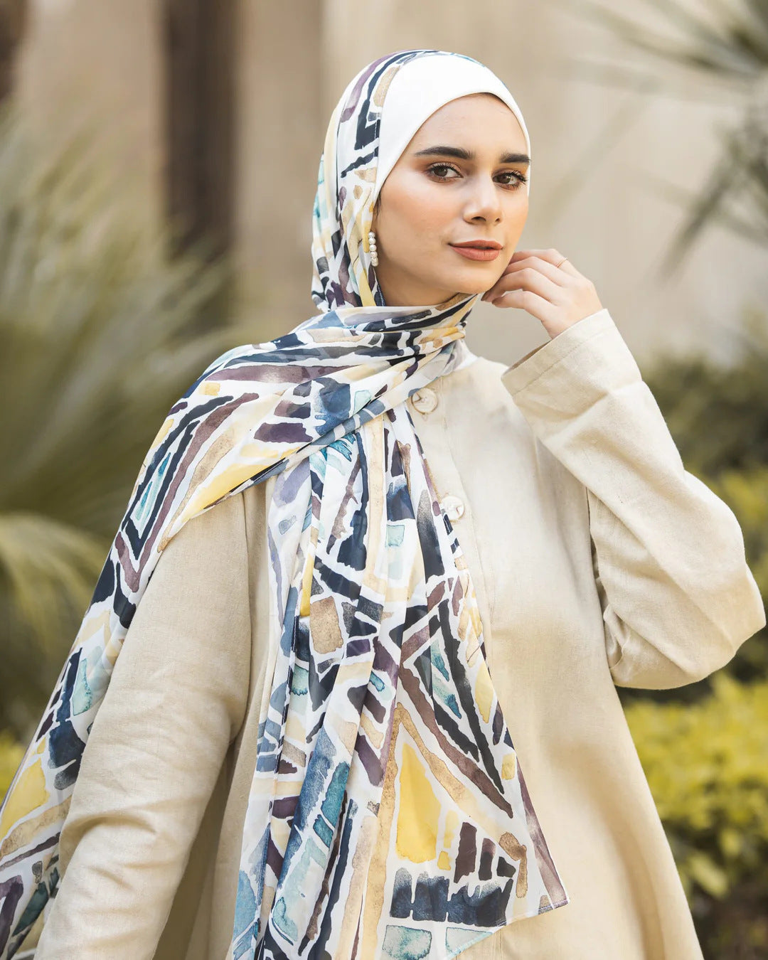 Satin Printed Hijab