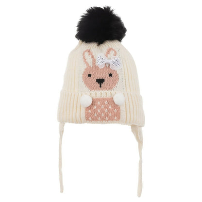 Infant & Toddler Knitted Winter Beanie with Furry Lined Earflaps For